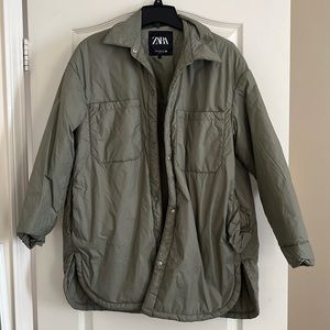 Zara Water Repellent Oversized Overshirt